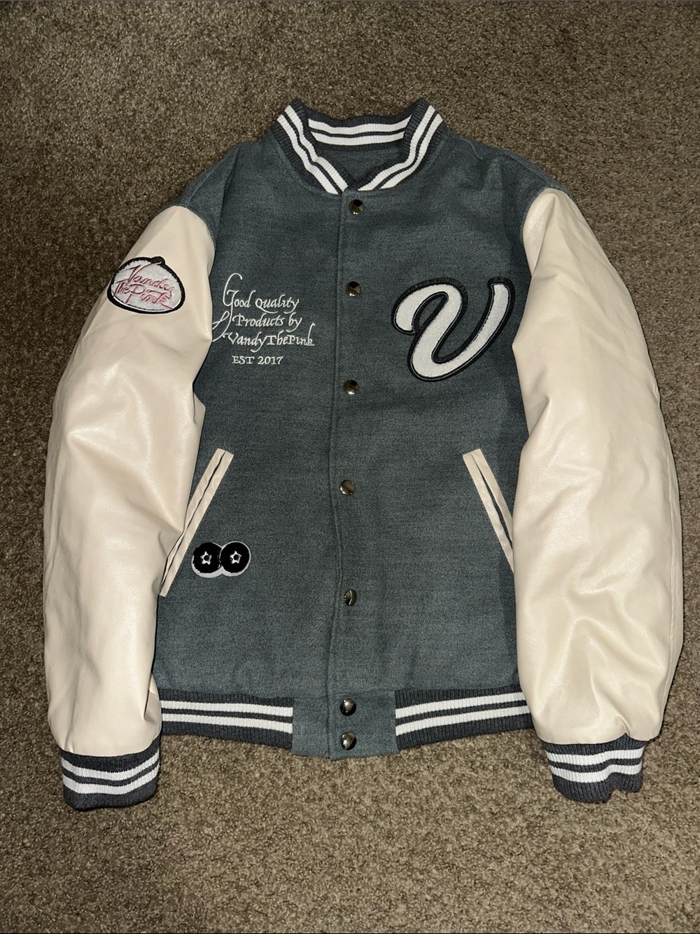 Vandy The Pink Varsity Jacket